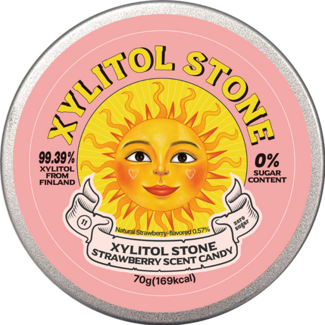 XYLITOL STONE Candy 韓國木糖醇小方糖 11 草莓, 1個, 70g