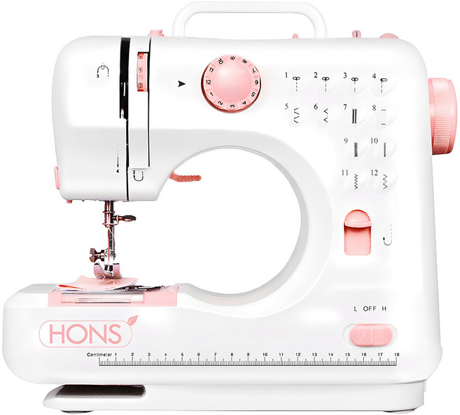 혼스 한땀한땀 프로 미니재봉틀, HSSM-1201, 핑크