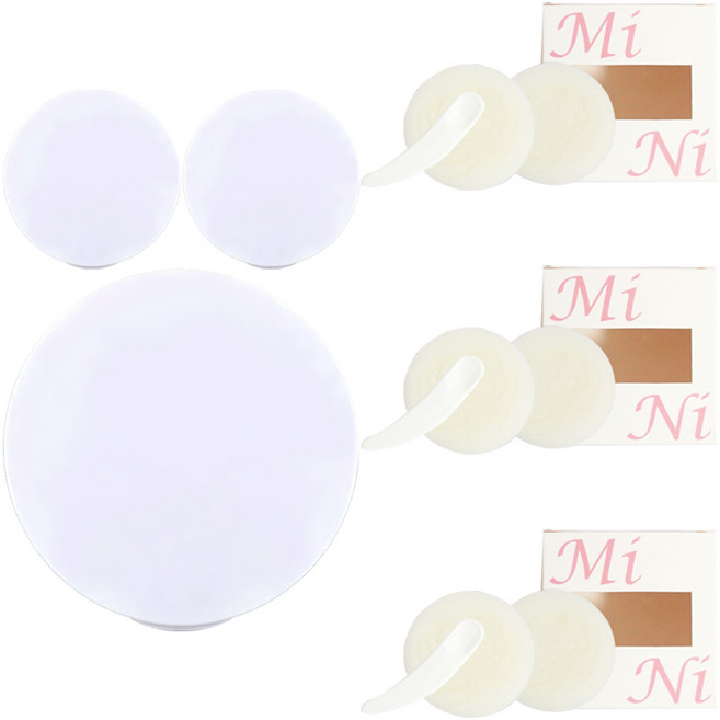 셀프천사 미니 DIY 비비 쿠션 케이스 5g, 화이트 무지, 3개