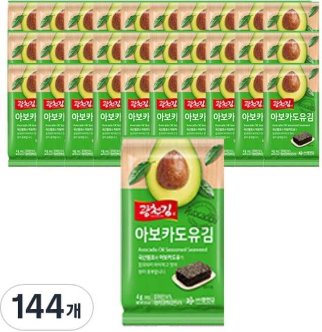 광천김 아보카도유 도시락김, 4g, 144개