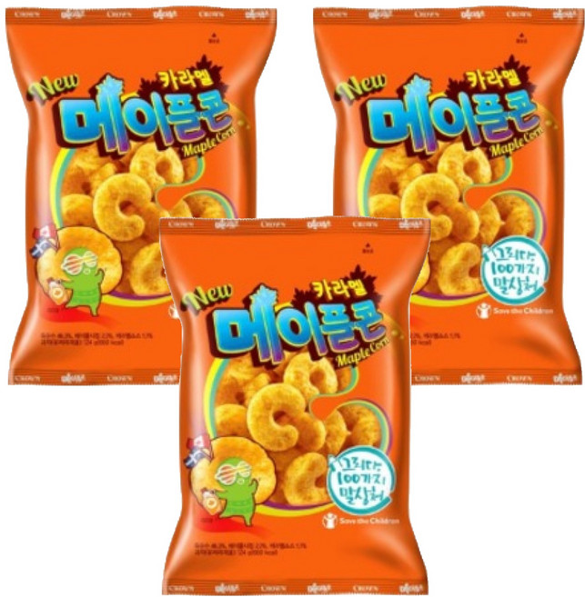 크라운 카라멜 메이플콘, 124g, 3개