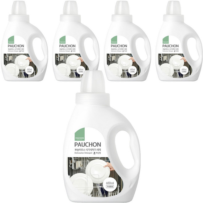 뽀숑하우스 식기세척기 세제 액상형, 650ml, 5개