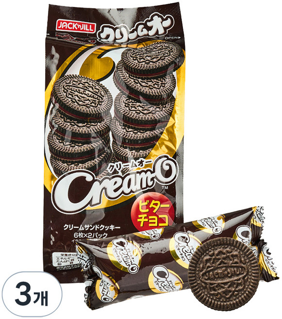 크림오 비터 초코 크림샌드, 120g, 3개