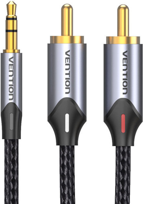 벤션 울트라 직조 3.5mm to 2 RCA 오디오 케이블 혼합색상, BCNBJ 5m, 1개