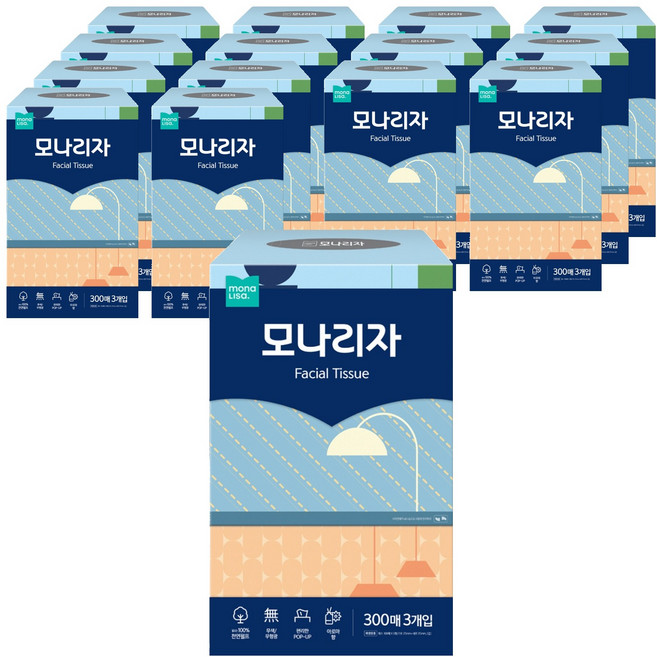 모나리자 미용티슈 2겹, 300개입, 45개