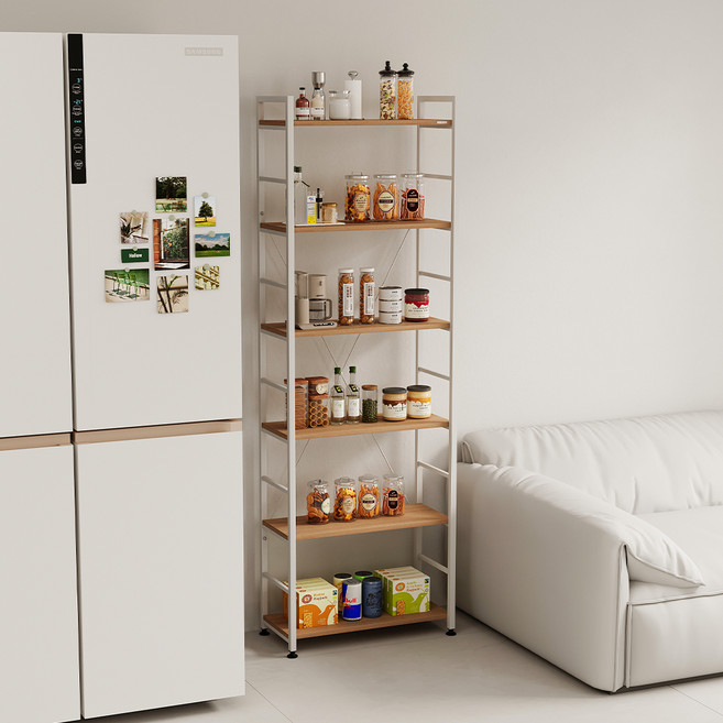 소프시스 위더스 모비선반 A 단독형, 티크 + 화이트, 6단