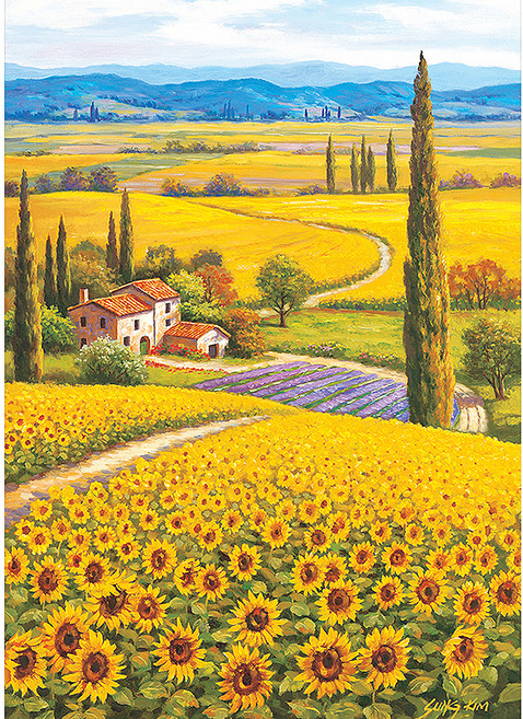 퍼즐라이프 해바라기 평원 직소퍼즐, 500피스, 혼합색상, 1개