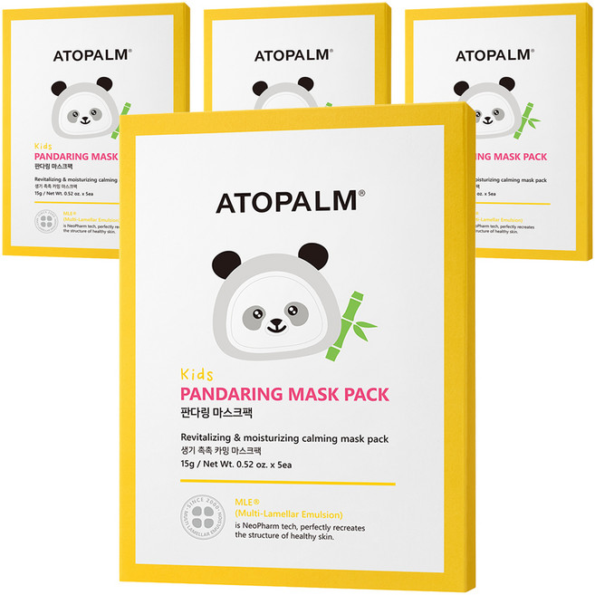 ATOPALM 愛多康 孩童款熊貓保濕面膜, 4個, 5入