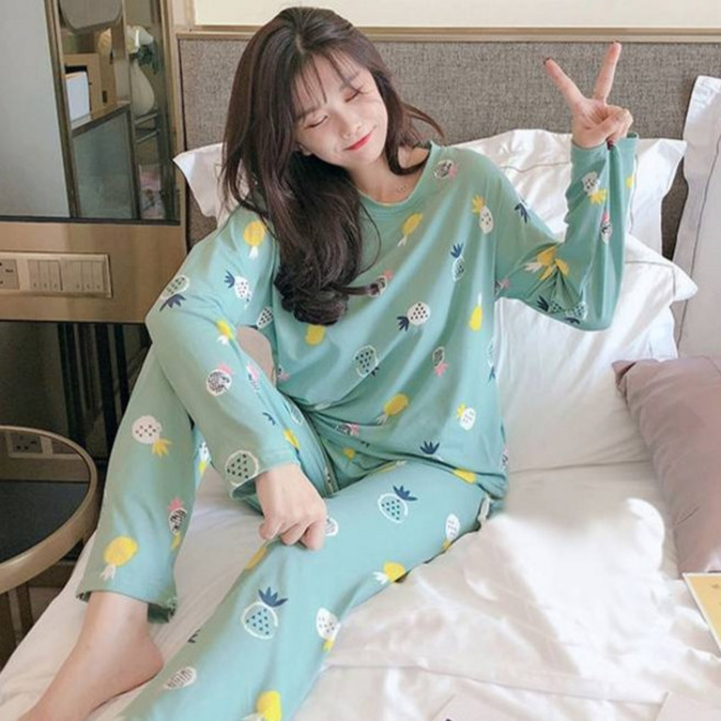 Elsso 女款柔軟長袖睡衣上下套裝