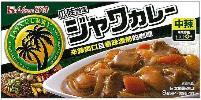 House 好侍 爪哇咖哩 中辣, 185g, 1盒