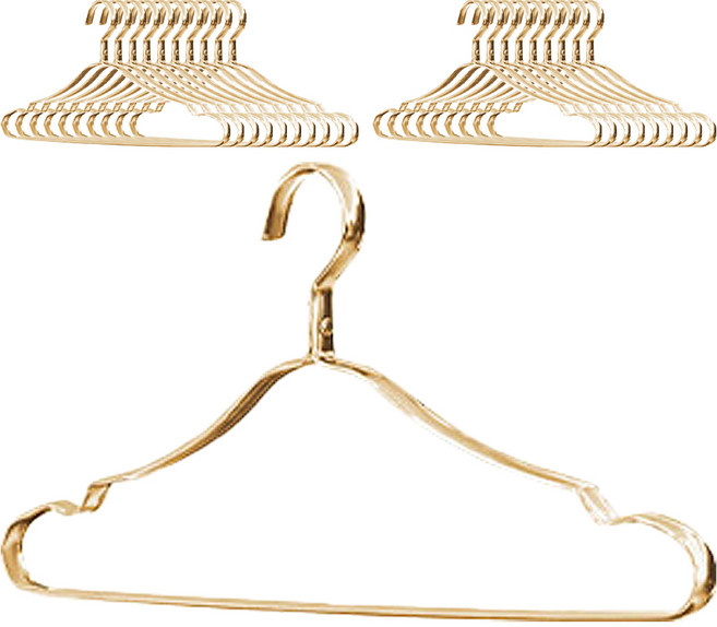 코시나 경량 알루미늄 논슬립 옷걸이 와이드형, 골드, 20개