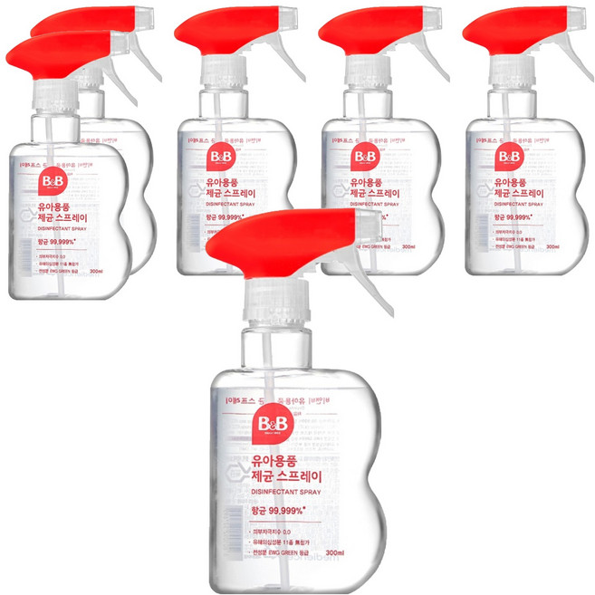 비앤비 유아용품 제균 스프레이 용기형, 300ml, 6개