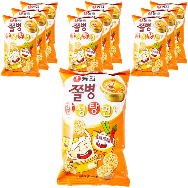 쫄병스낵 안성탕면맛, 77g, 10개