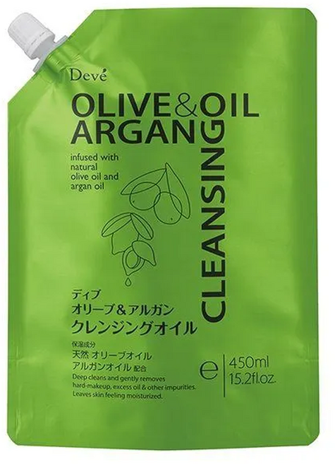 KUMANO 熊野油脂 DEVE 橄欖摩洛哥堅果卸妝油補充包, 450ml, 1包