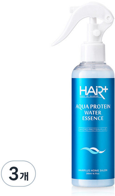 헤어플러스 아쿠아 단백질 워터 에센스 프레시 플로럴 코튼 향, 200ml, 3개