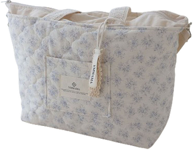 와이엠마마 누빔 기저귀가방 빅윰백, 릴리블루