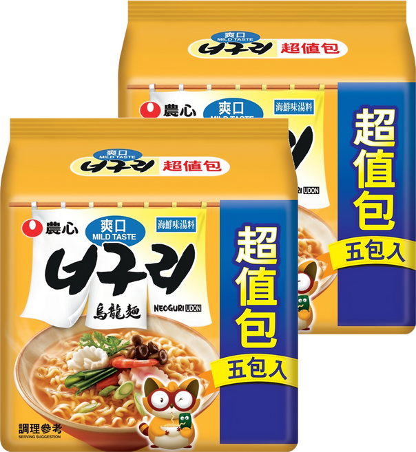 NONGSHIM 農心 爽口海鮮味烏龍麵, 600g, 2袋