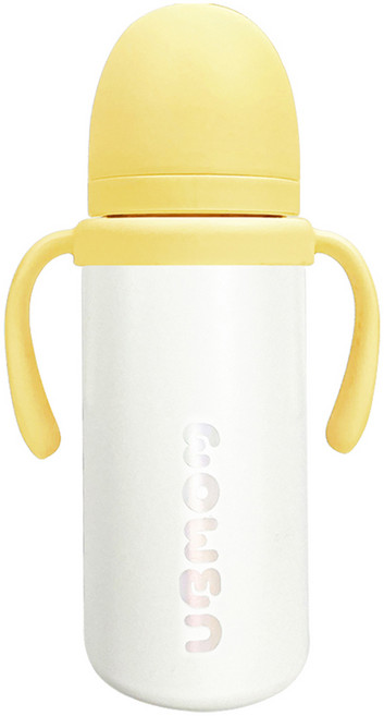 유비맘 유아용 시그니처 보온보냉 스테인리스 빨대컵, 330ml, 1개, 바나나