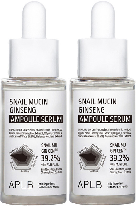 APLB 스네일 뮤신 진생 앰플 세럼, 40ml, 2개