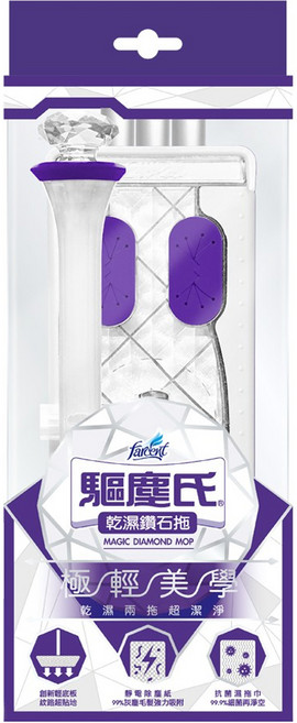 farcent 花仙子 驅塵氏 乾濕鑽石拖把組, 1組