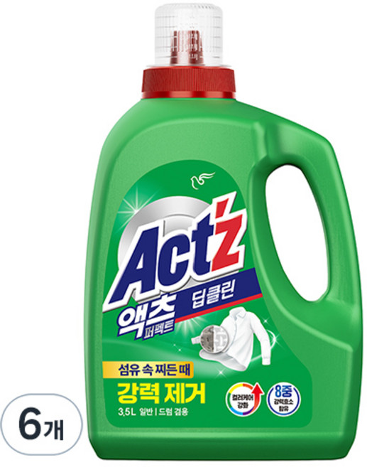액츠 퍼펙트 딥클린 액상세제 본품, 3.5L, 6개