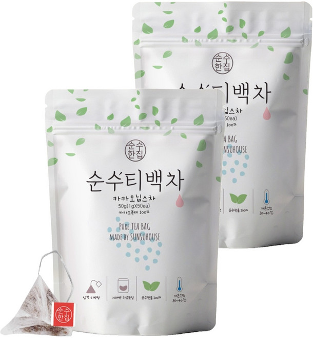 순수한집 카카오닙스차 삼각티백, 1g, 50개입, 2개