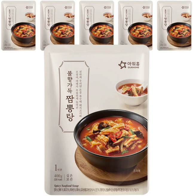 아워홈 불향가득 짬뽕탕, 400g, 6개