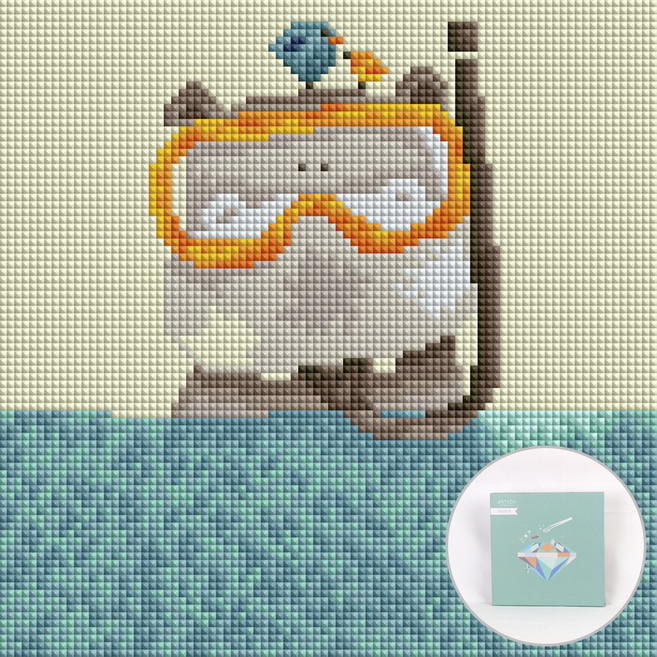 아트조이 DIY 보석십자수 세트 캔버스형 25 x 25 cm, 스노쿨 하마, 1세트