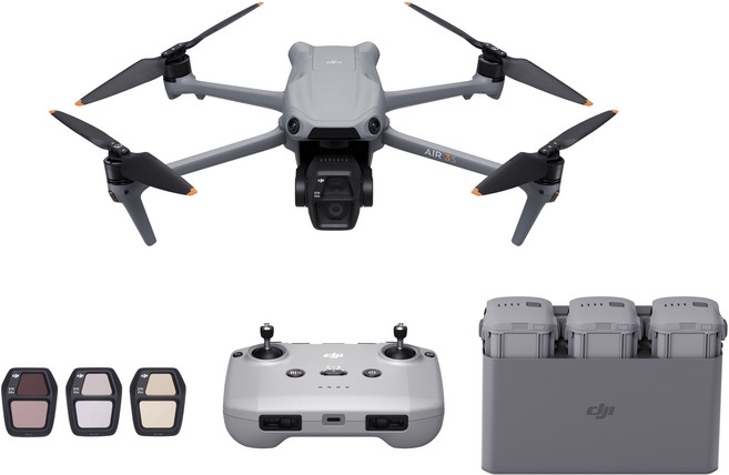 DJI Air 3S 플라이 모어 콤보 촬영용 드론 + DJI RC-N3, 혼합색상, 1세트