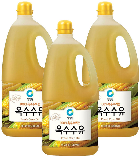 청정원 옥수수유, 1.8L, 3개