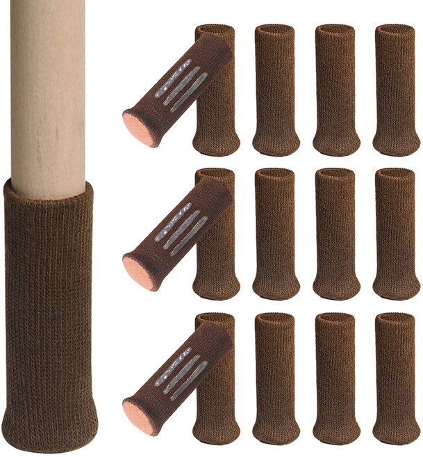 모던모어 논슬립 소음방지 의자 식탁 다리 커버 브라운 16P, 1개