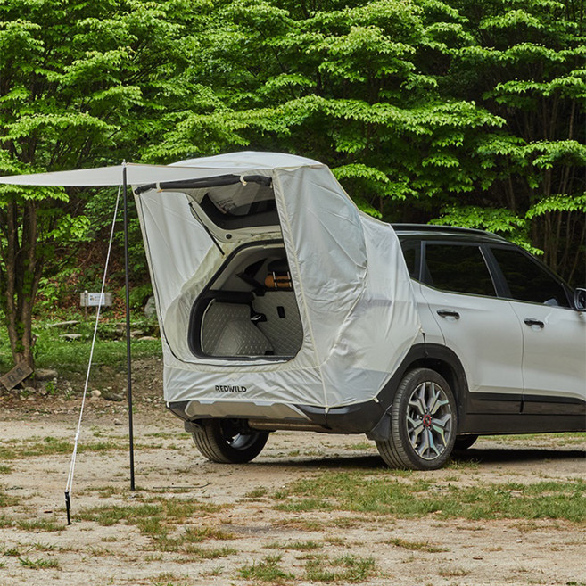 MAYTON Redwild Seltos專用 Cal-fit 車宿車尾帳篷, 象牙白, 2~4人用
