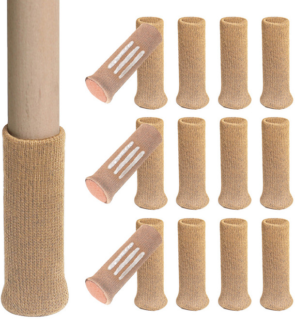 모던모어 논슬립 소음방지 의자 식탁 다리 커버 베이지 16P, 1세트