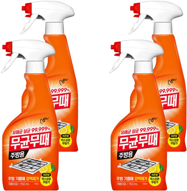 무균무때 주방용 세정제, 750ml, 4개