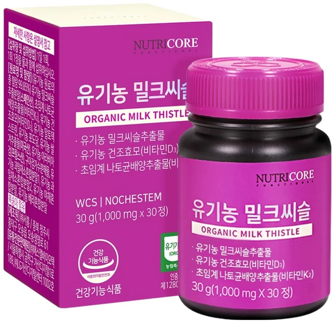 뉴트리코어 유기농 밀크씨슬 30g, 30정, 1개 - 쿠팡