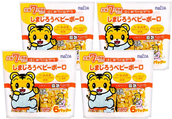 MAEDA 大阪前田製菓 5連小老虎蛋酥, 原味, 60g, 4組