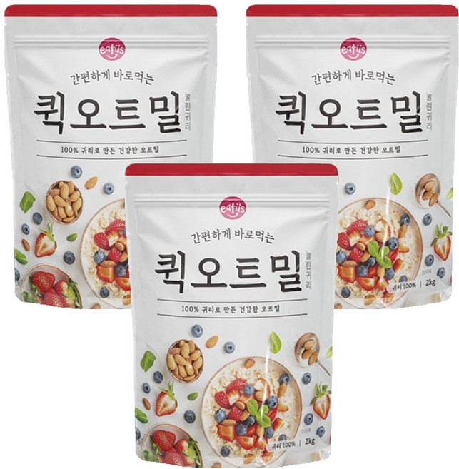 Well E You EDUS 即食快熟燕麥片, 2kg, 3個