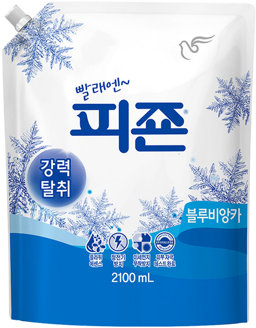 피죤 레귤러 섬유유연제 블루비앙카 리필, 2.1L, 1개입, 1개