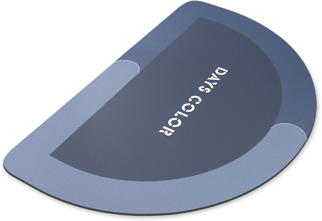 바코젤 빨아쓰는 소프트 규조토 욕실 발매트 반원, 블루