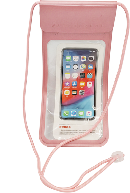 FANCYLIFE 多重防護防水手機袋 特大雙透款, 粉色, 1個