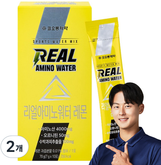 코오롱제약 NEW 리얼 아미노 워터 레몬 10p, 2개, 70g