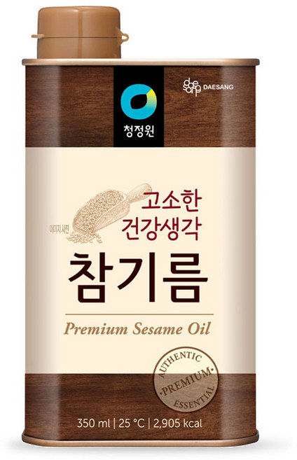 청정원 고소한 건강생각 참기름, 350ml, 1개