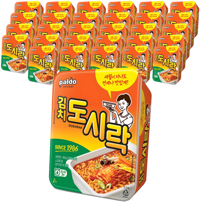 팔도도시락 김치 컵라면 86g, 60개