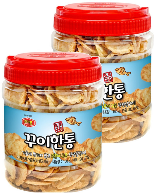 머거본 꾸이한통 어포스낵, 150g, 2개