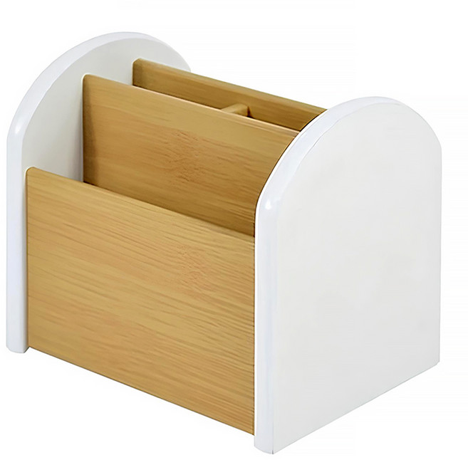 多功能木質收納盒 北歐風收納盒 竹木罝物盒 木質收納箱 木質置物 木質抽屜 旋轉收納盒, 白色, 1個