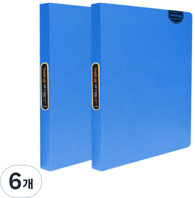 희망사무포인트 희망화일 뉴 후레쉬업 40p O링 클리어화일, 청색, 6개