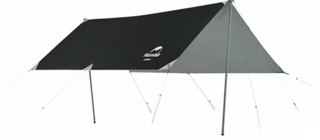 Naturehike 挪客 硬山防水遮陽黑膠銀膠雙面天幕 附帳桿 TM006, 黑色