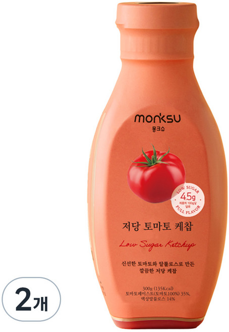 몽크슈 저당 토마토 케찹, 300g, 2개