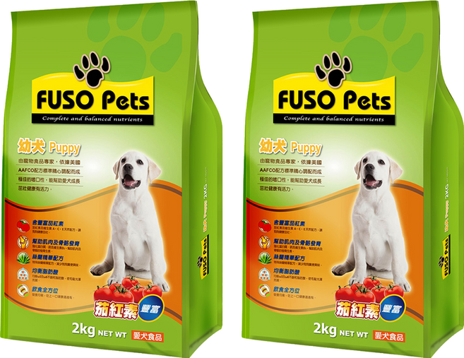 福壽實業 幼犬飼料, 玉米 + 糙米 + 雞肉粉 + 牛肉粉, 2kg, 2袋