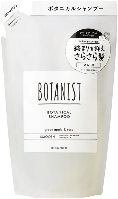 보타니스트 보타니컬 샴푸 스무스 그린애플 로즈향 리필, 1개, 400ml - 쿠팡